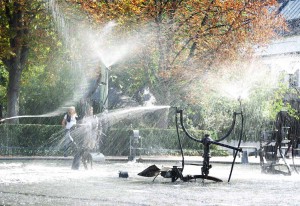 Berühmter Tinguely Fountain in Basel
