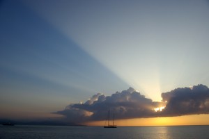 Erste Sonnenstrahlen. Cote-d'Azur