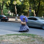 on the streets of Poltava, beautiful historical street seller