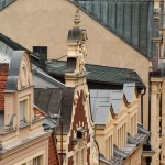 Blick über den Stadt. Die Dächer