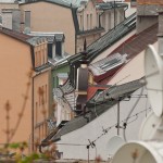 Blick über den Stadt. Die Dächer