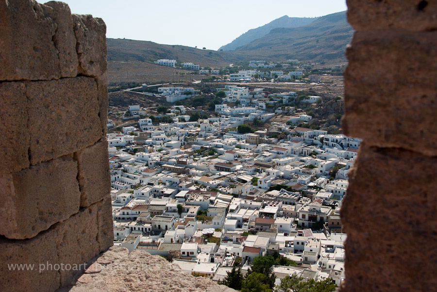 Blick auf Lindos von der Akropolis