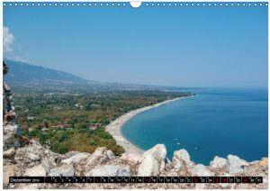 Fotokalender als Geschenk oder als Werbekalender. Thema Reise. Olymp, Griechenland