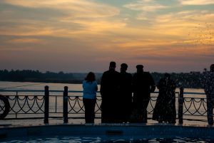 Sonnenuntergang, Nil, Ägypten. Reise Photography