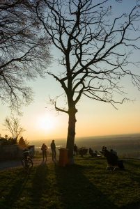 Dämmerung am Michaelsberg, Untergrombach-Bruchsal. Deutschland, Europa. Landschaftsfotografie