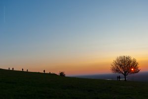 Dämmerung am Michaelsberg, Untergrombach-Bruchsal. Deutschland, Europa. Landschaftsfotografie