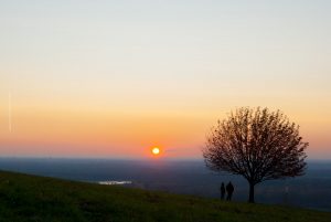 Dämmerung am Michaelsberg, Untergrombach-Bruchsal. Deutschland, Europa. Landschaftsfotografie