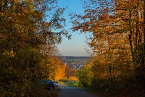 Dämmerung am Michaelsberg, Untergrombach-Bruchsal. Deutschland, Europa. Landschaftsfotografie