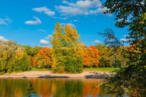 Baggersee Untergrombach-Bruchsal an einem Herbsttag. Deutschland, Europa Landschaft Fotografie