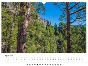 Kalender La Palma-Landschaften der Kanarischen Insel