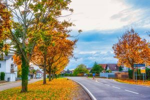 Herbst im Dorf. Deutschland. Natur, Jahreszeiten und Landschaft Fotografie