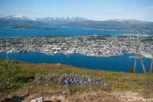 Tromso. Norwegen, Sommerreise. Städte und Landschaften der Natur