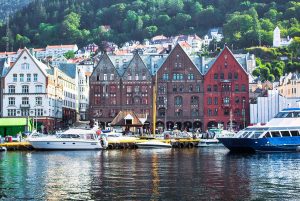 Bergen. Norwegen, Sommerreise. Städte und Landschaften
