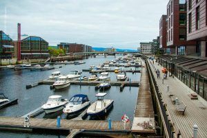 Trondheim, Norwegen, Sommerreise. Städte und Landschaften der Natur