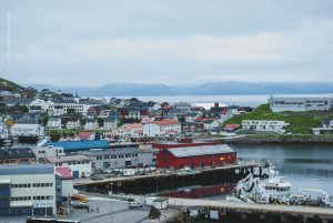 Honningsvag. Norwegen, Sommerreise. Städte und Landschaften