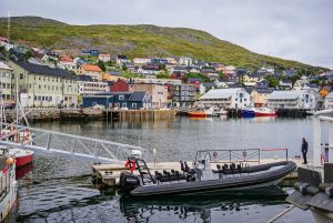 Honningsvag. Norwegen, Sommerreise. Städte und Landschaften