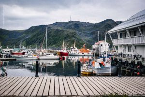 Honningsvag. Norwegen, Sommerreise. Städte und Landschaften